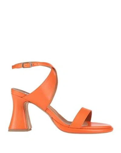 Doop Woman Sandals Orange Size 8 Leather