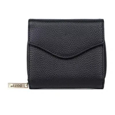 Dopp Accordion Zip French Womens Rfid Blocking Front Pocket Wallet In Black