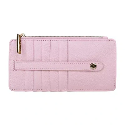 Dopp Leather Thin Card Case Womens Rfid Blocking Wallet In Pink