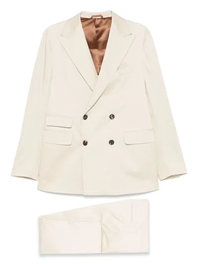 Doppia A Double-breasted Men's Suit Jacket In White