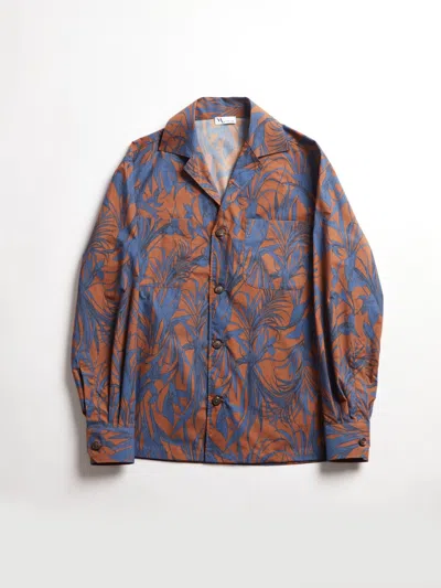 Doppiaa Aabba Flower Print Overshirt In Brown
