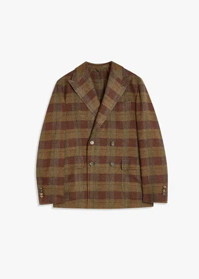 Doppiaa Aabele Double-breasted Jacket With Patch Pockets In Brown