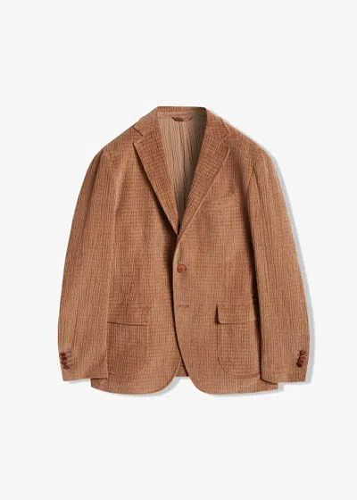 Doppiaa Aabenzio Single-breasted Jacket With Patch Pockets In Brown