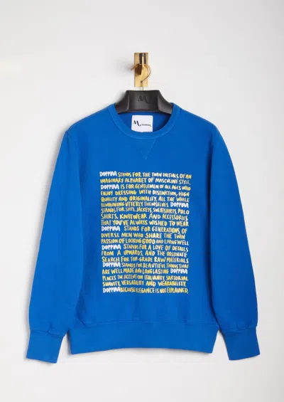 Doppiaa Aacaste  Statement Crew Neck Sweatshirt In Blue