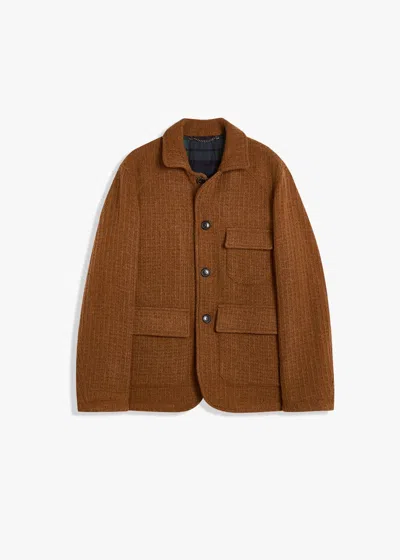 Doppiaa Aaderbale Virgin Wool Jacket In Brown