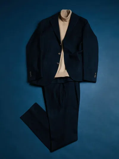 Doppiaa Aadroant Blue Wool Suit In Black