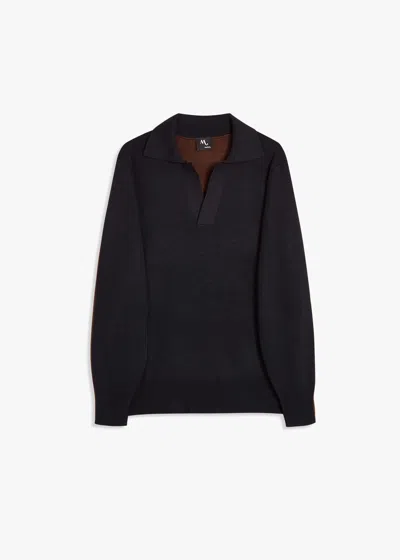 Doppiaa Aagro-bi Knitted Polo-shirt In Black