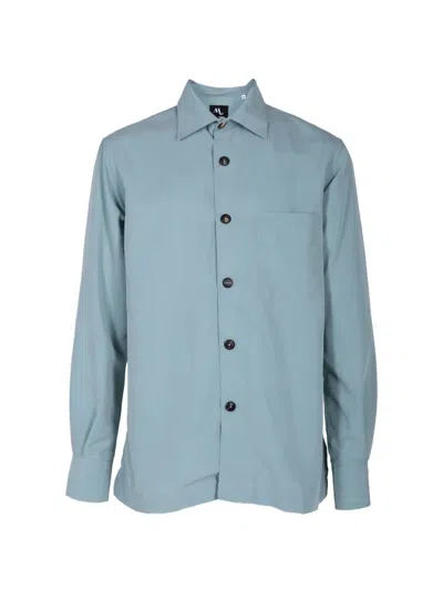 Doppiaa Aalaric Button-up Chest-pocket Shirt In Blue