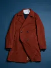 Doppiaa Aalbany Rust Double Breasted Coat In Orange
