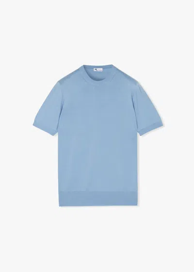 Doppiaa Aalfeo Knitted Tshirt In Blue