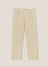 Doppiaa Aalghero Straight-leg Pleated Cotton-flannel Trousers