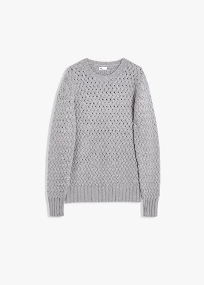 Doppiaa Aalvito Round-necked Basketweave Stich Sweater In Gray