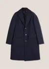 Doppiaa Aamburgo Navy Blue Single-breasted Coat In Blue