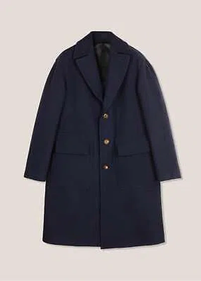 Pre-owned Doppiaa Aamburgo Navy Blue Single-breasted Coat