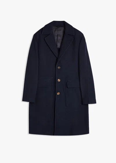 Doppiaa Aamburgo Single-breasted Virgin Wool Coat In Blue