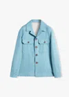 Doppiaa Aamenofi Light Blue Cotton Jacket With Frontal Pockets In Blue