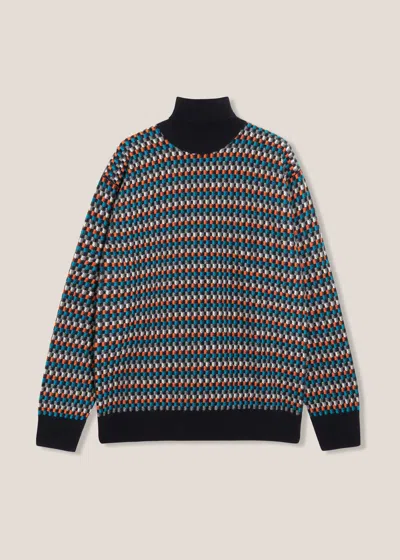 DOPPIAA AAMINTORE WOOL TURTLENECK WITH GEOMETRIC PATTERN