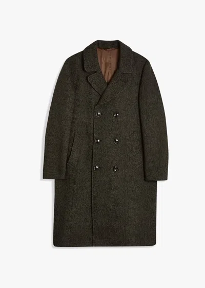 Doppiaa Aanchorage Double-breasted Melange Coat In Green