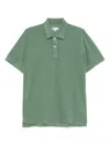 Doppiaa Fern Green Polo With Button Fastening And Ribbed Trim