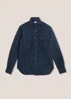 Doppiaa Aantero Green Checked Overshirt In Blue