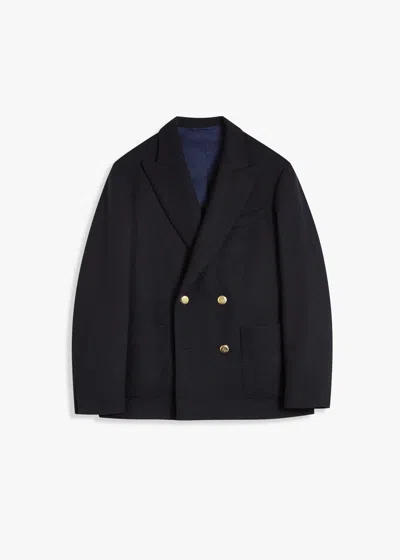 Doppiaa Aanversa Wool Double-breasted Jacket In Black