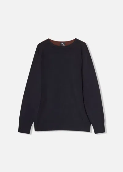 Doppiaa Aappio Bicolor Wool Sweater In Black