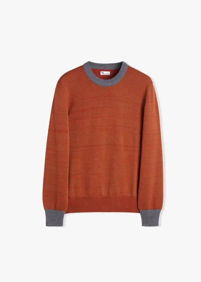 Doppiaa Aappio Round-necked Striped Sweater In Orange