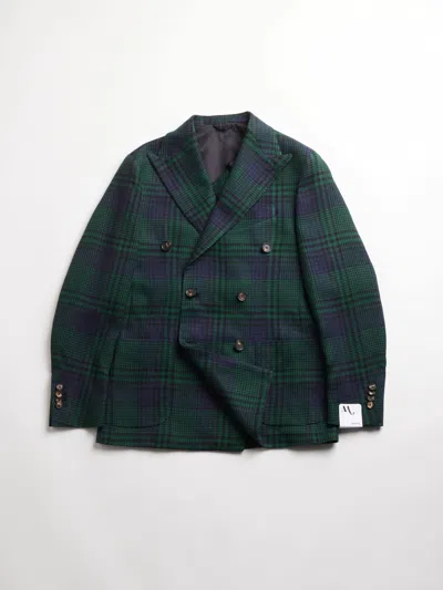 Doppiaa Aaradeo Tartan Double-breasted Jacket In Green