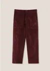 Doppiaa Aantioco Burgundy Pleated Stretch Cotton-corduroy Trousers In Burgundy