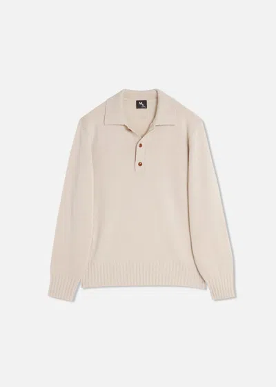 Doppiaa Aashton Wool And Cashmere Polo Sweater In Neutral