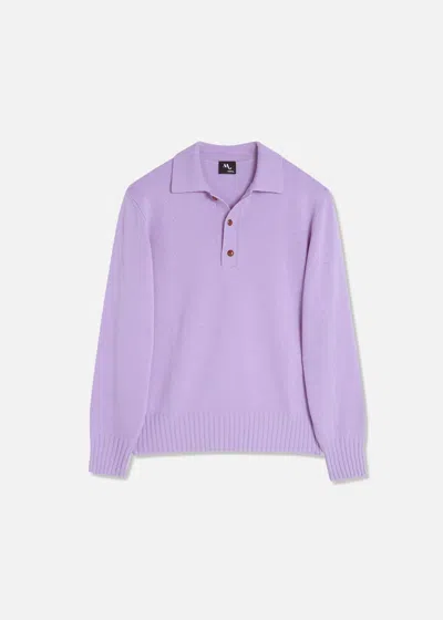 Doppiaa Aashton Wool And Cashmere Polo Sweater In Purple