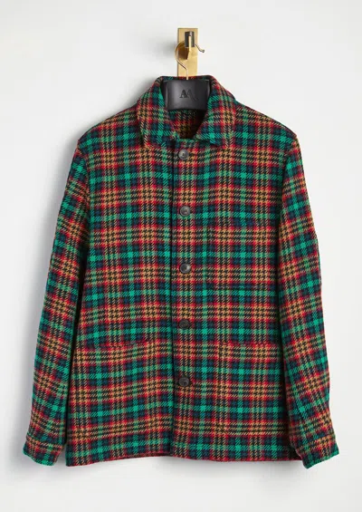 Doppiaa Aasti Checked Wool Overshirt In Multi