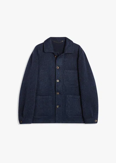 Doppiaa Aasti Virgin Wool Jacket In Blue