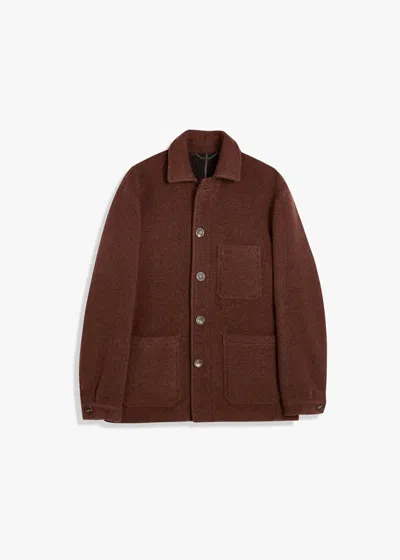 Doppiaa Aasti Wool Work Jacket In Brown