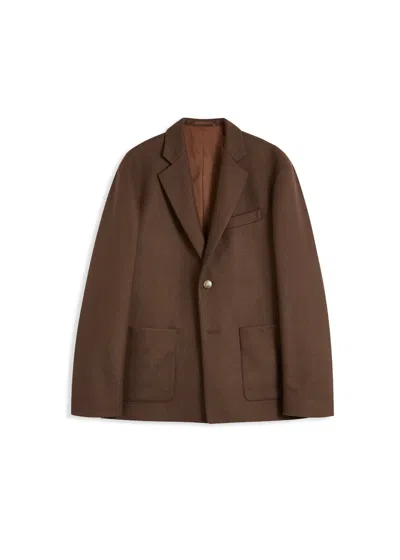 Doppiaa Aaura Wool Single-breasted Jacket In Brown