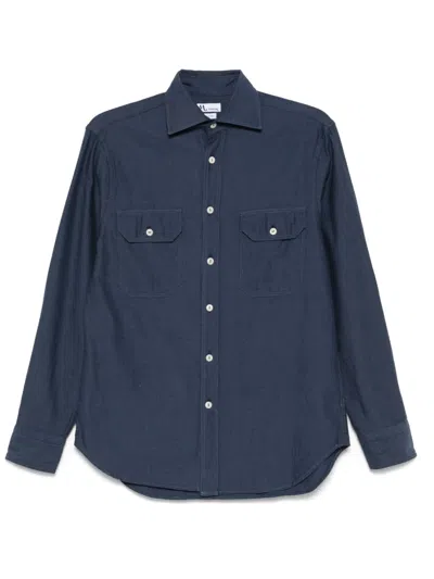 Doppiaa Aantero Cotton-poplin Shirt In Blue