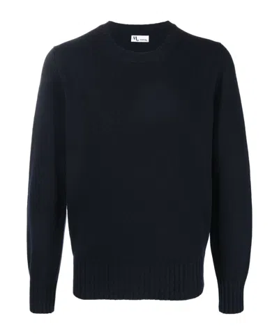 Doppiaa Crew Neck Knitted Sweater In Black