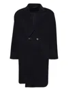Doppiaa Double-breasted Patch-pocket Coat In Black