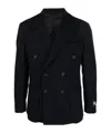 Doppiaa Double-breasted Wool-blend Blazer In Black