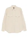 Doppiaa Aantide Western Chambray Shirt In White