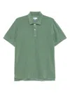 Doppiaa Fern Green Polo With Button Fastening And Ribbed Trim
