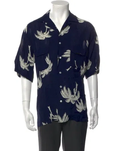 Pre-owned Doppiaa Graphic Print Short Sleeve Shirt W/ Tags In Blue