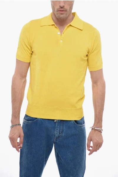 Doppiaa Knitted Cotton Amendola Polo In Yellow