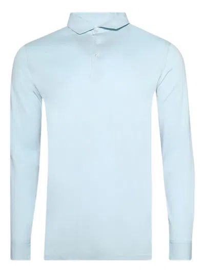 Doppiaa Long-sleeve Polo Shirt In Blue