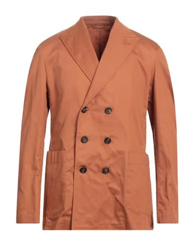 Doppiaa Man Blazer Rust Size 42 Cotton In Red