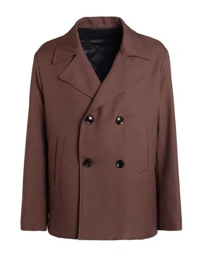 Doppiaa Man Coat Brown Size 42 Polyester