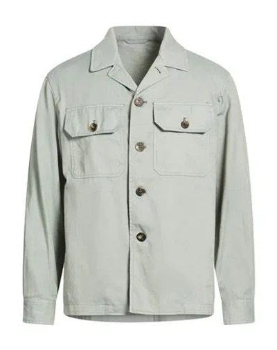 Doppiaa Man Jacket Sage Green Size 38 Polyester, Cotton In Gray