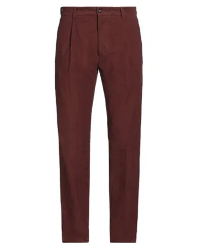 Doppiaa Man Pants Brick Size 38 Cotton, Polyurethane In Red