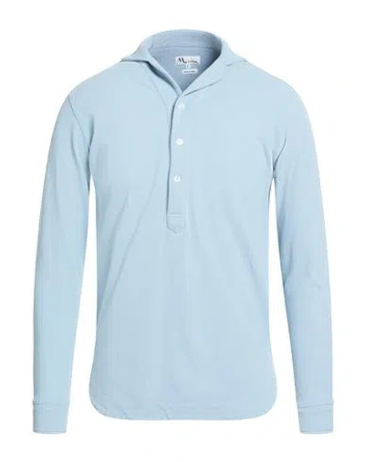 Doppiaa Man Polo Shirt Sky Blue Size M Cotton