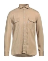 Doppiaa Man Shirt Camel Size 15 ¾ Lyocell In Camel